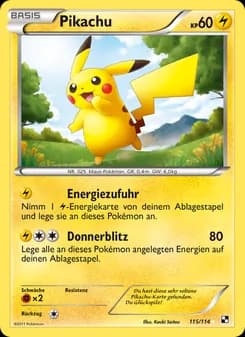 Pikachu card in German