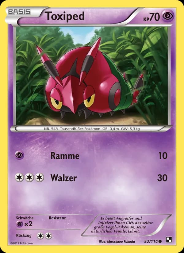 Toxiped card in German