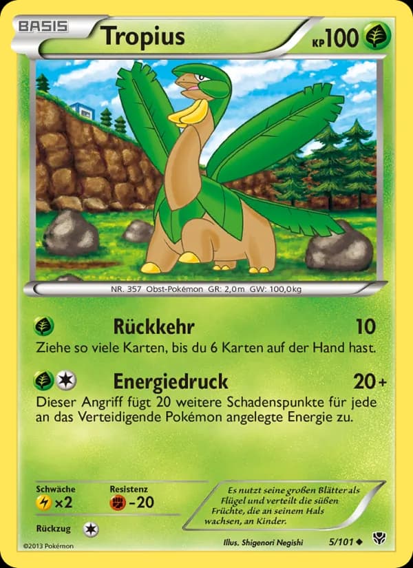 Tropius card in German