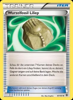 Wurzelfossil Liliep card in German