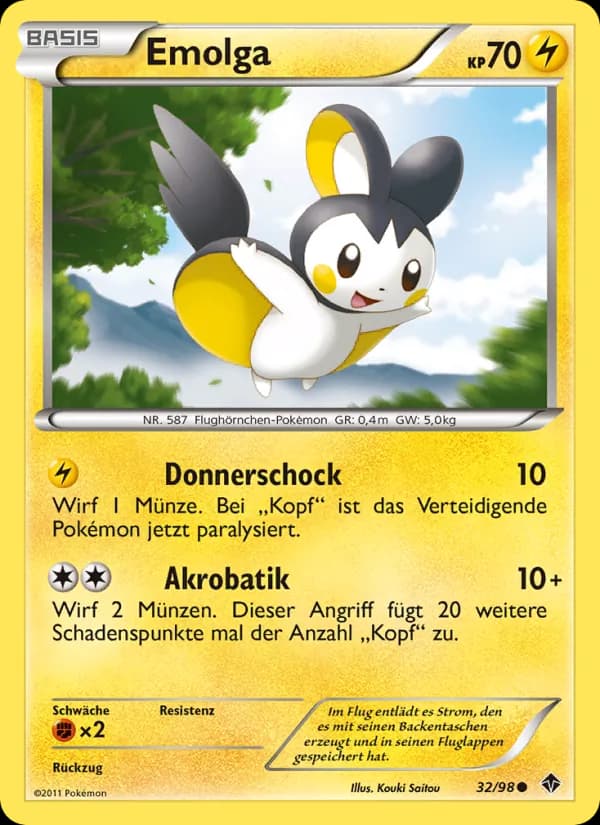Emolga card in German