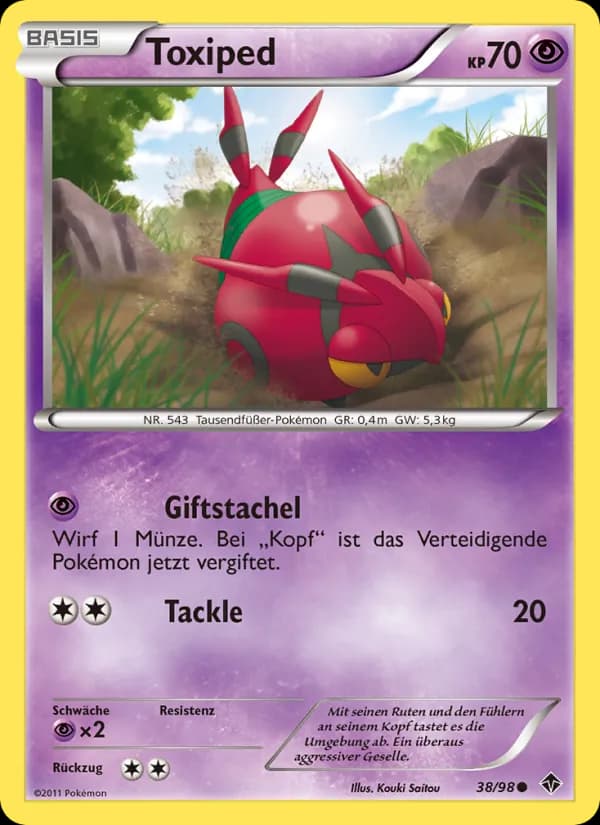 Toxiped card in German