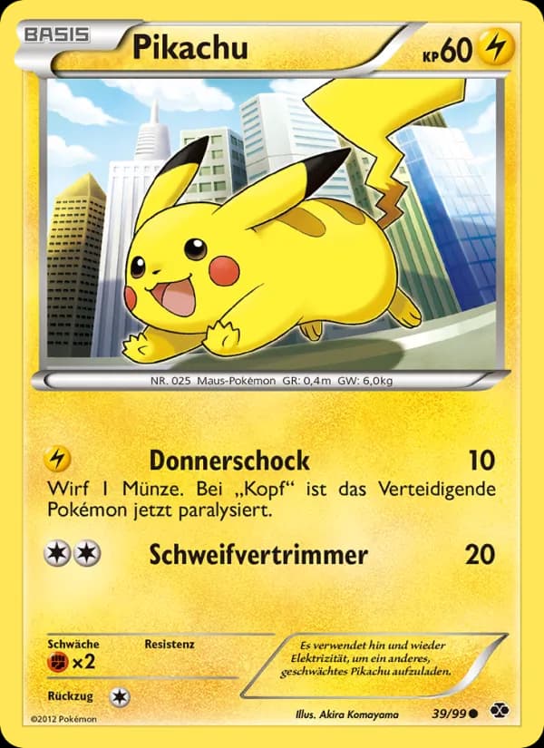 Pikachu card in German