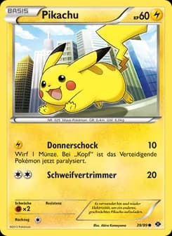 Pikachu card in German