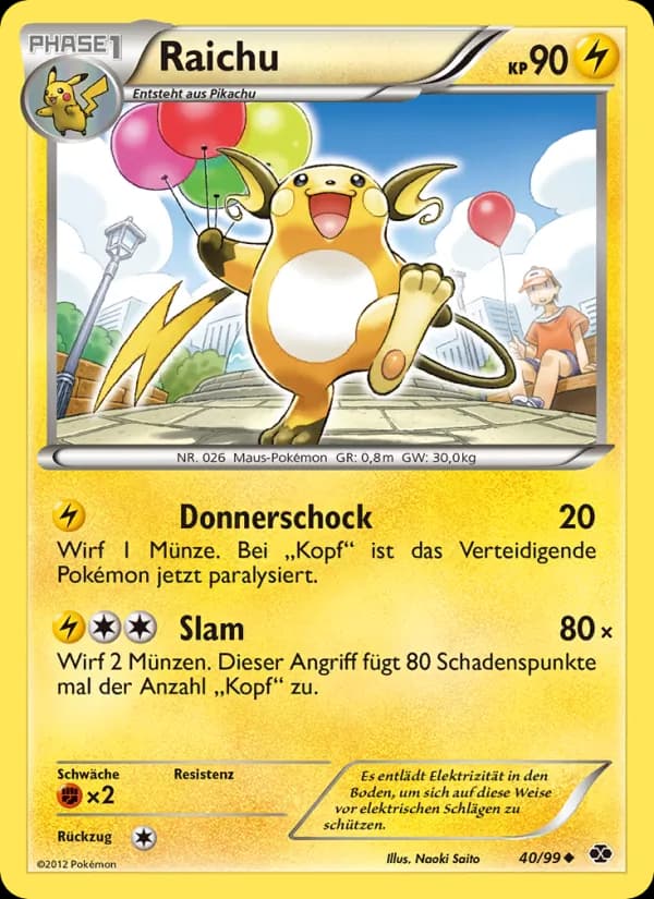 Raichu card in German