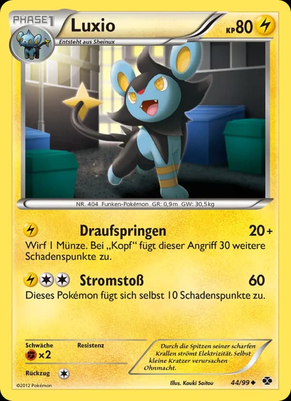 Luxio card in German