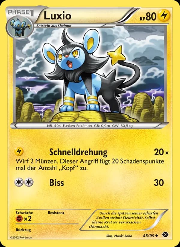 Luxio card in German