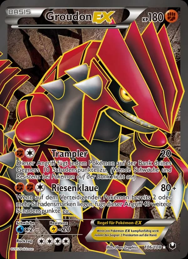 Groudon-EX card in German