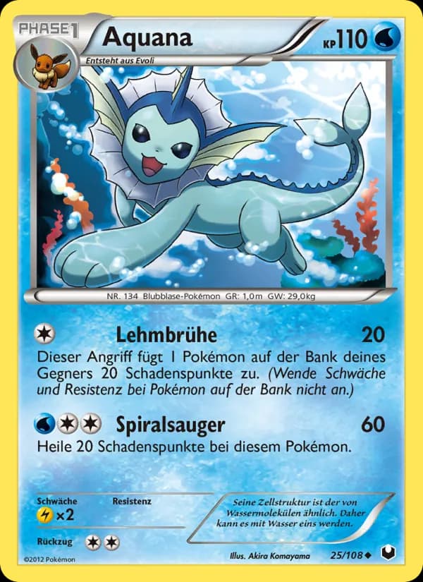 Aquana card in German