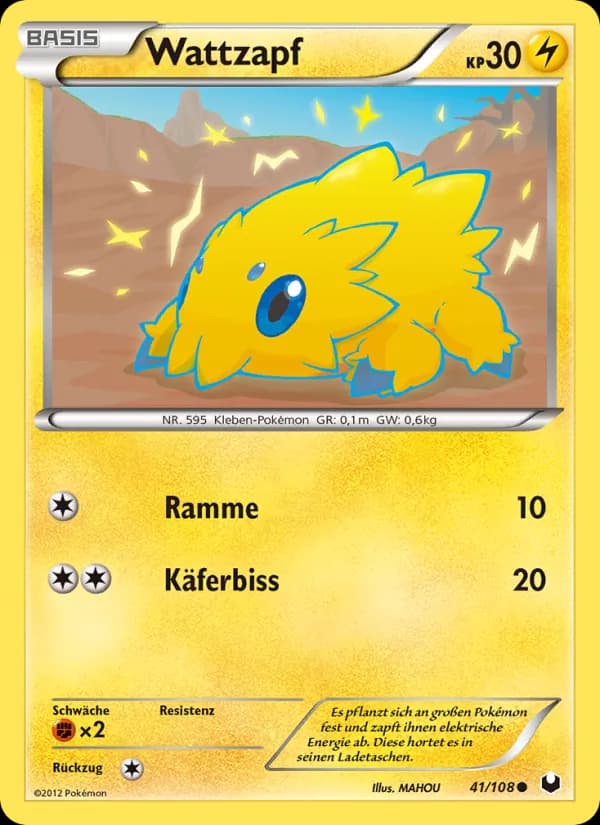 Wattzapf card in German