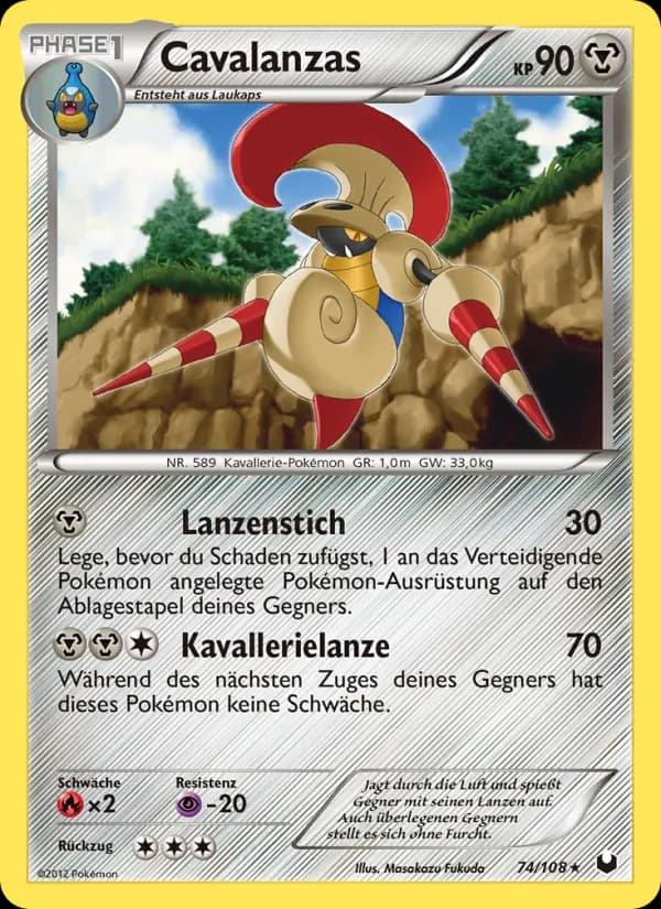 Cavalanzas card in German