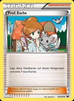 Prof. Esche card in German