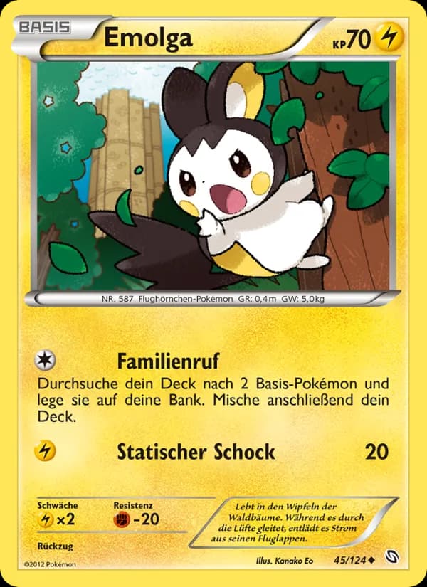 Emolga card in German