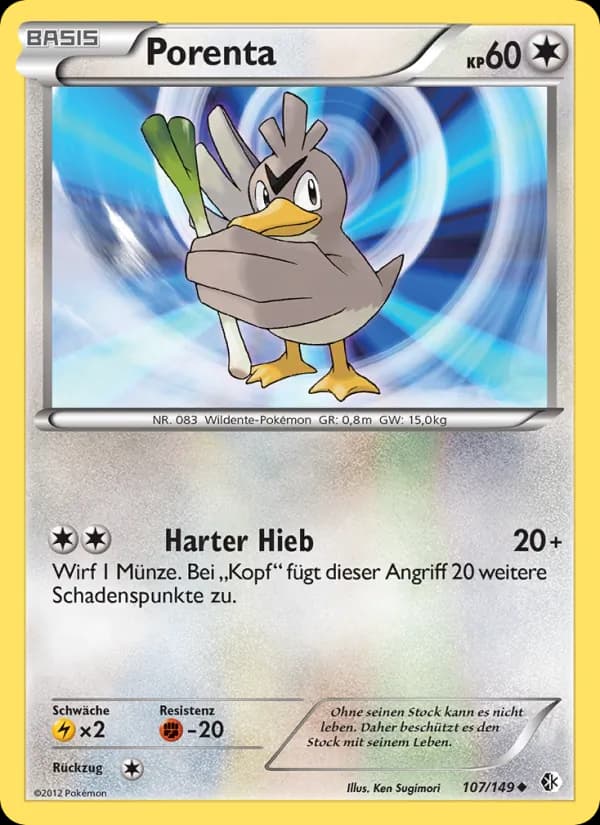 Porenta card in German