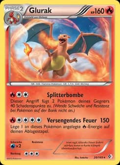 Glurak card in German