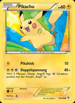 Pikachu card in German
