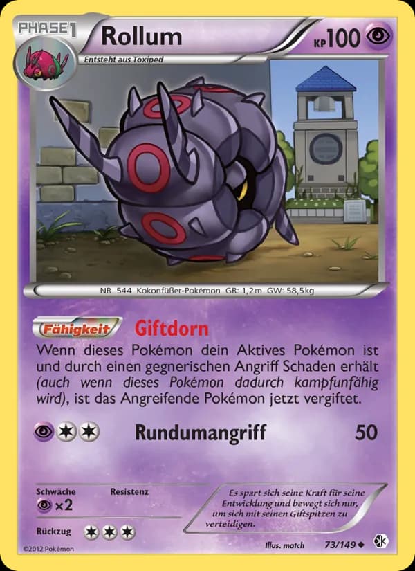 Rollum card in German