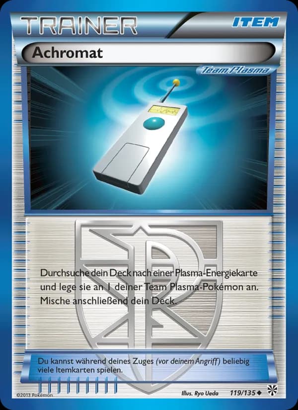 Achromat card in German