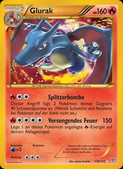 Glurak card in German