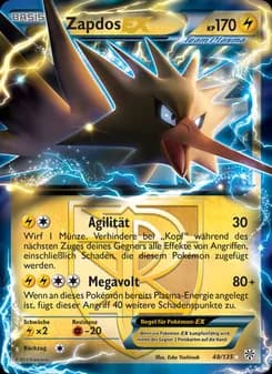 Zapdos-EX card in German