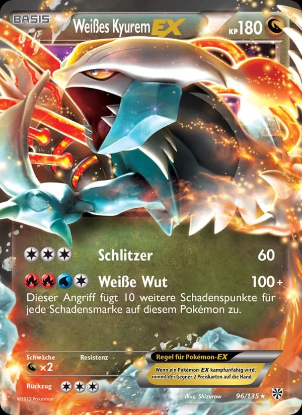 Weißes Kyurem-EX card in German