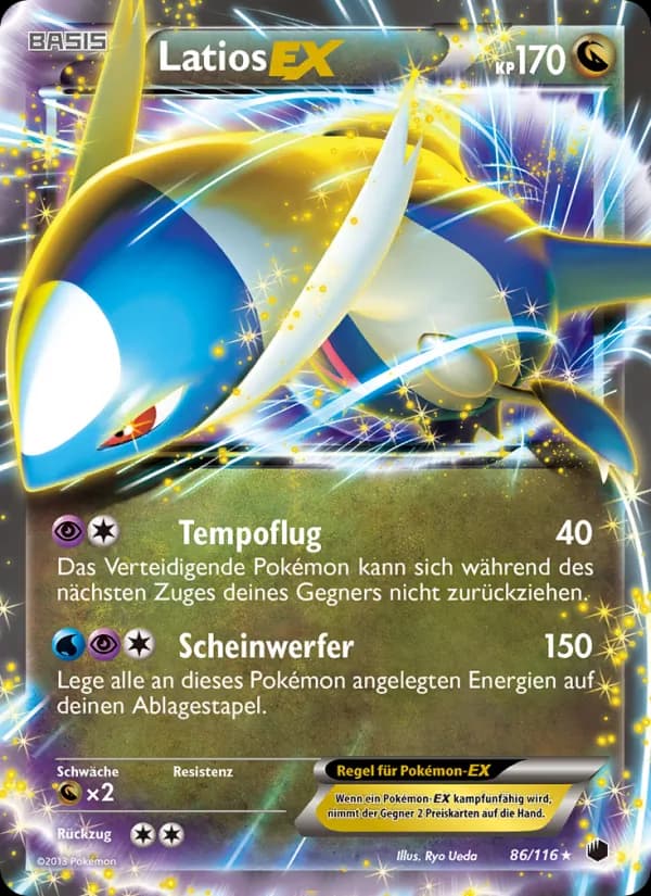 Latios-EX card in German
