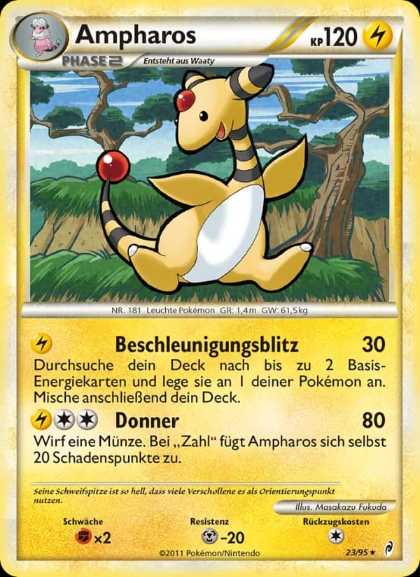 Ampharos card in German