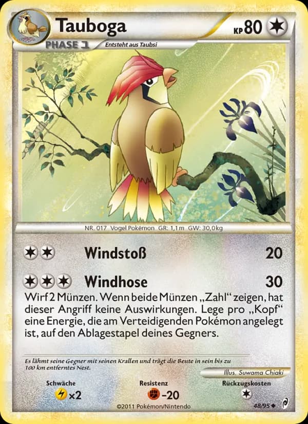 Tauboga card in German