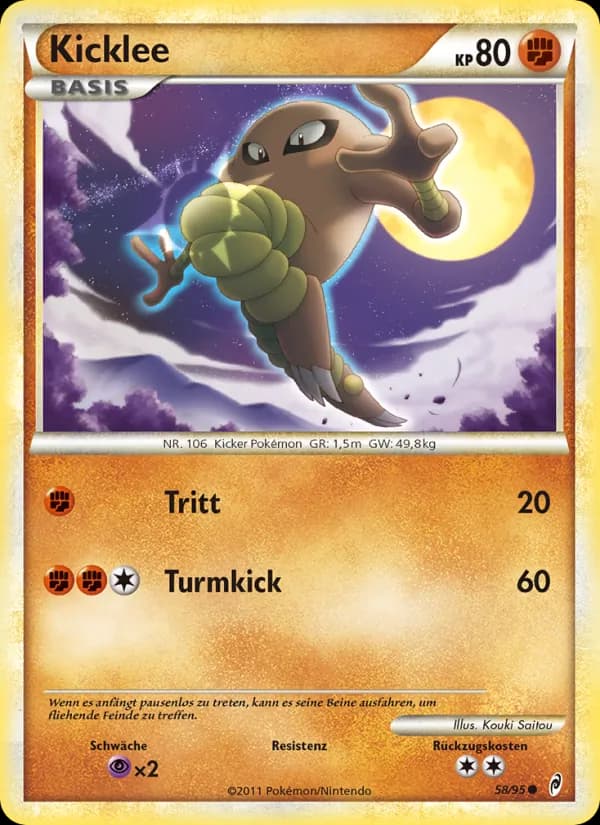 Kicklee card in German