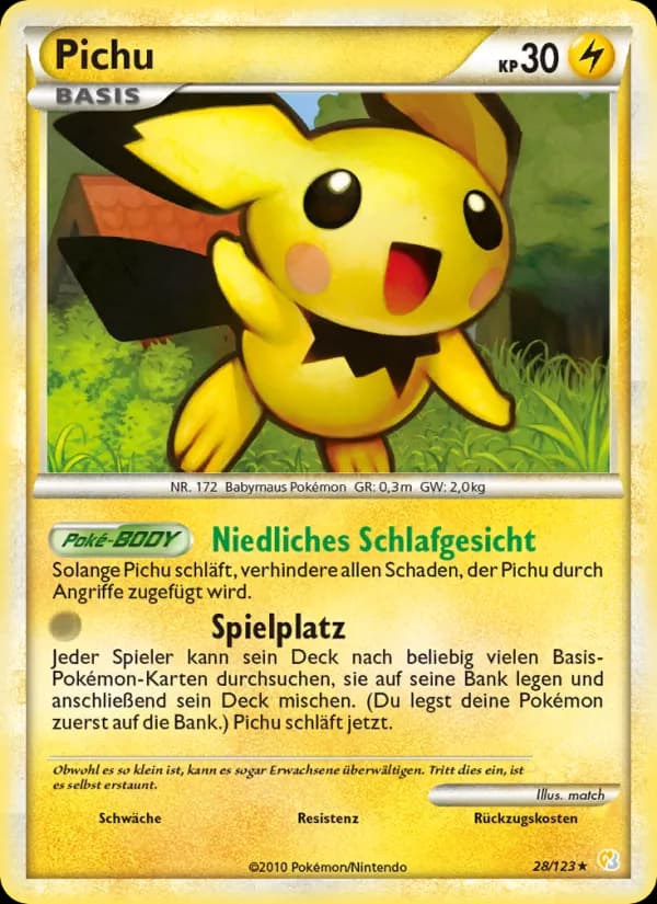 Pichu card in German
