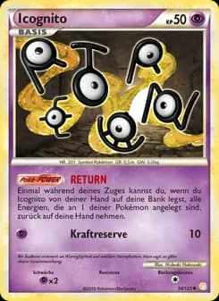 Icognito card in German