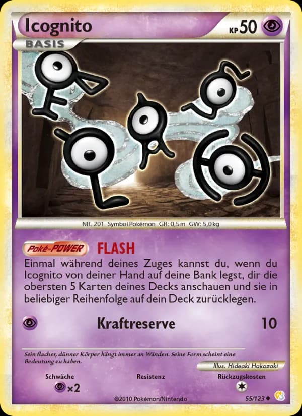 Icognito card in German