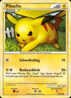 Pikachu card in German