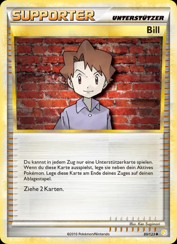 Bill card in German