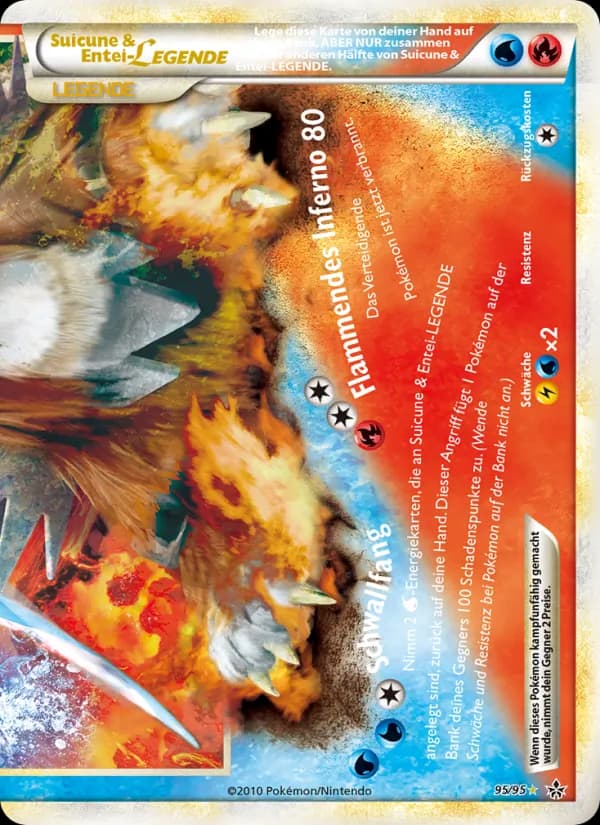 Suicune & Entei LEGENDE card in German