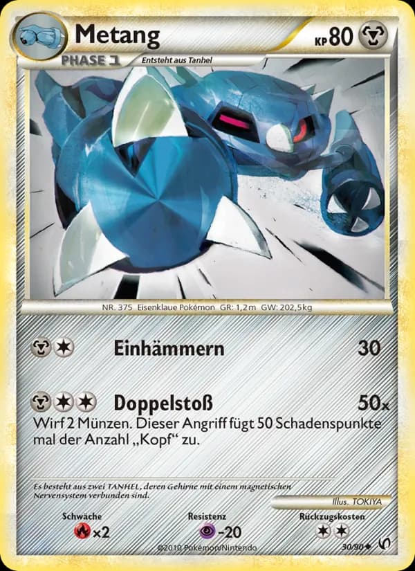Metang card in German