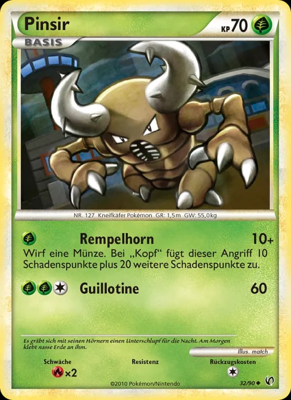 Pinsir card in German