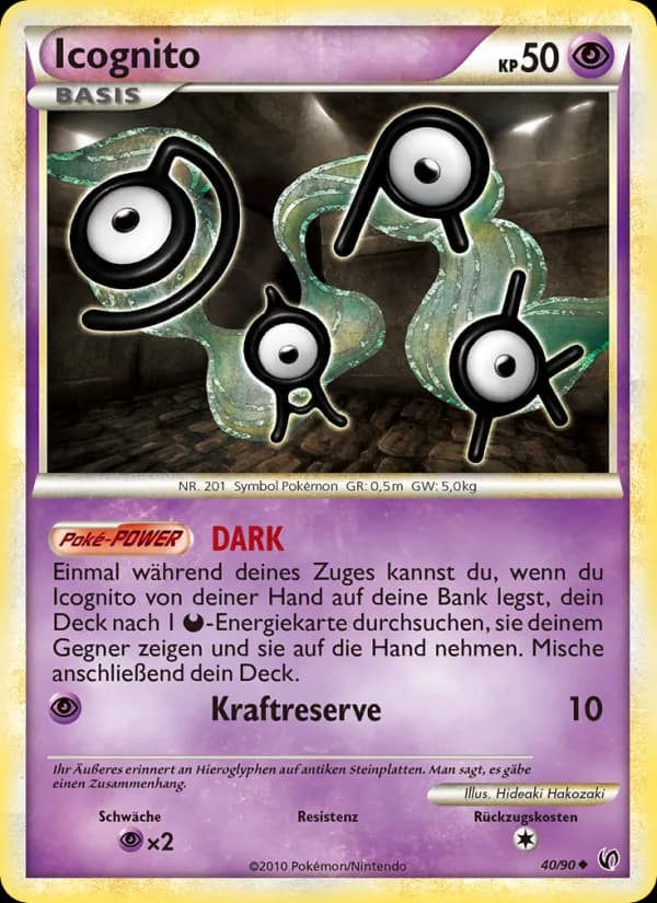 Icognito card in German