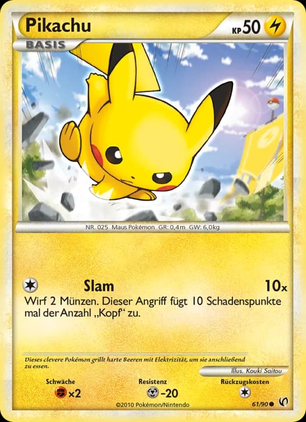 Pikachu card in German