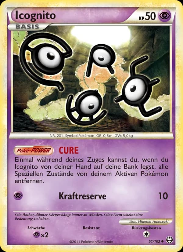 Icognito card in German