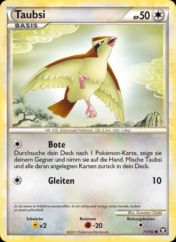 Taubsi card in German