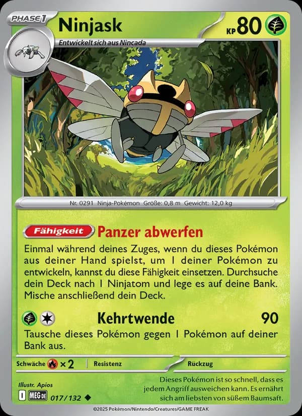 Ninjask card in German