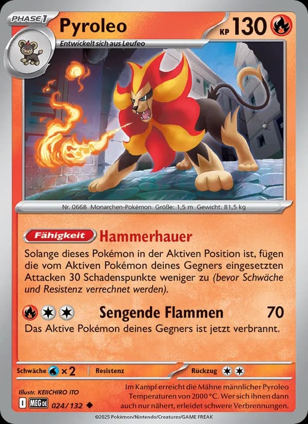 Pyroleo card in German