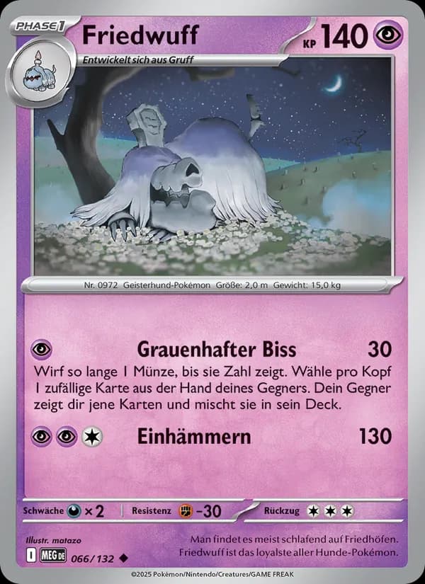 Friedwuff card in German
