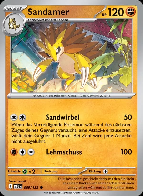 Sandamer card in German