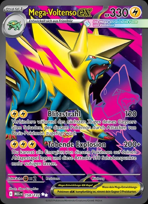 Mega Voltenso-ex card in German