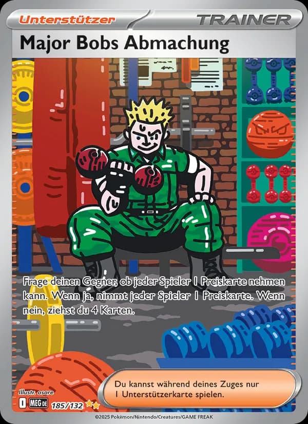 Major Bobs Abmachung card in German