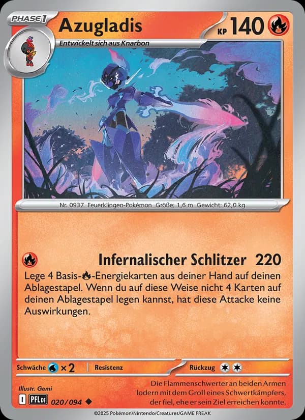 Azugladis card in German