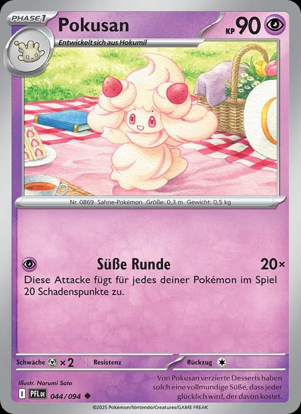 Pokusan card in German
