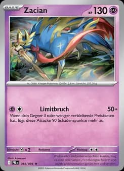Zacian card in German